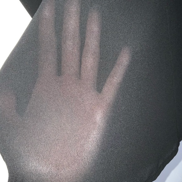 Black sheer button down blouse - Picture 3 of 6